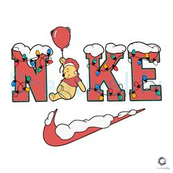 winnie the pooh balloon nike svg christmas vibes file cutting