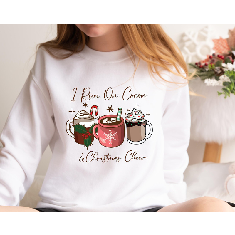 I Run on Coffee and Christmas Cheer Sweatshirt, Gift Christmas Sweatshirt, Christmas Cheer and Coffee sweatshirt, Christmas gift shirt.jpg