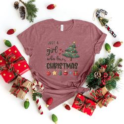 just a girl who loves christmas, womens christmas sweatshirt, hot chocolate, christmas gifts, christmas lover shirt, hol