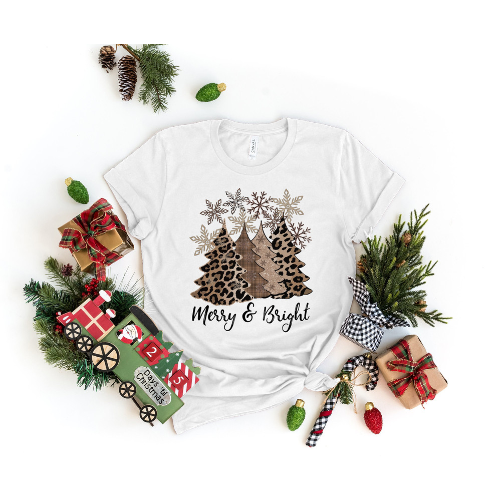 Merry And Bright Shirt, Leopard Christmas Tree,Christmas Shirt,It is the Most Wonderful Time Of The Year,Merry Christmas,Matching Family Tee.jpg