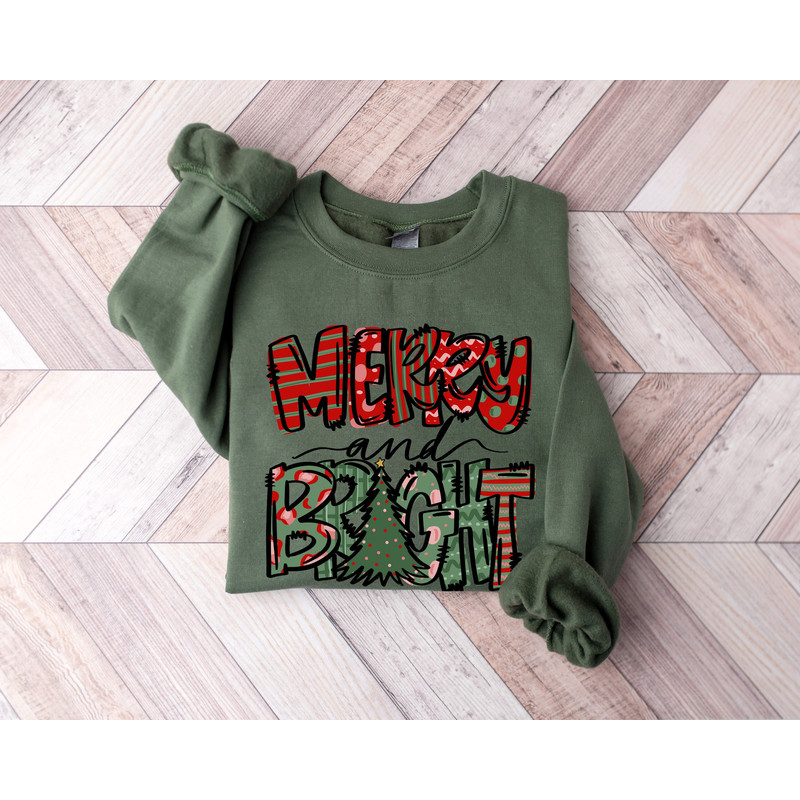 Merry and Bright Sweatshirt, Christmas Sweatshirt, Family Christmas Sweatshirt, Christmas Sweatshirts for Women, Merry Christmas Sweatshirt.jpg
