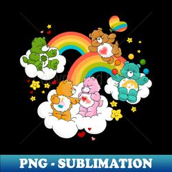 Care Bear Rainbow Nostalgic 80s Retro Vintage Childhood Cartoon - High-Resolution PNG Sublimation File - Fashionable and Fearless