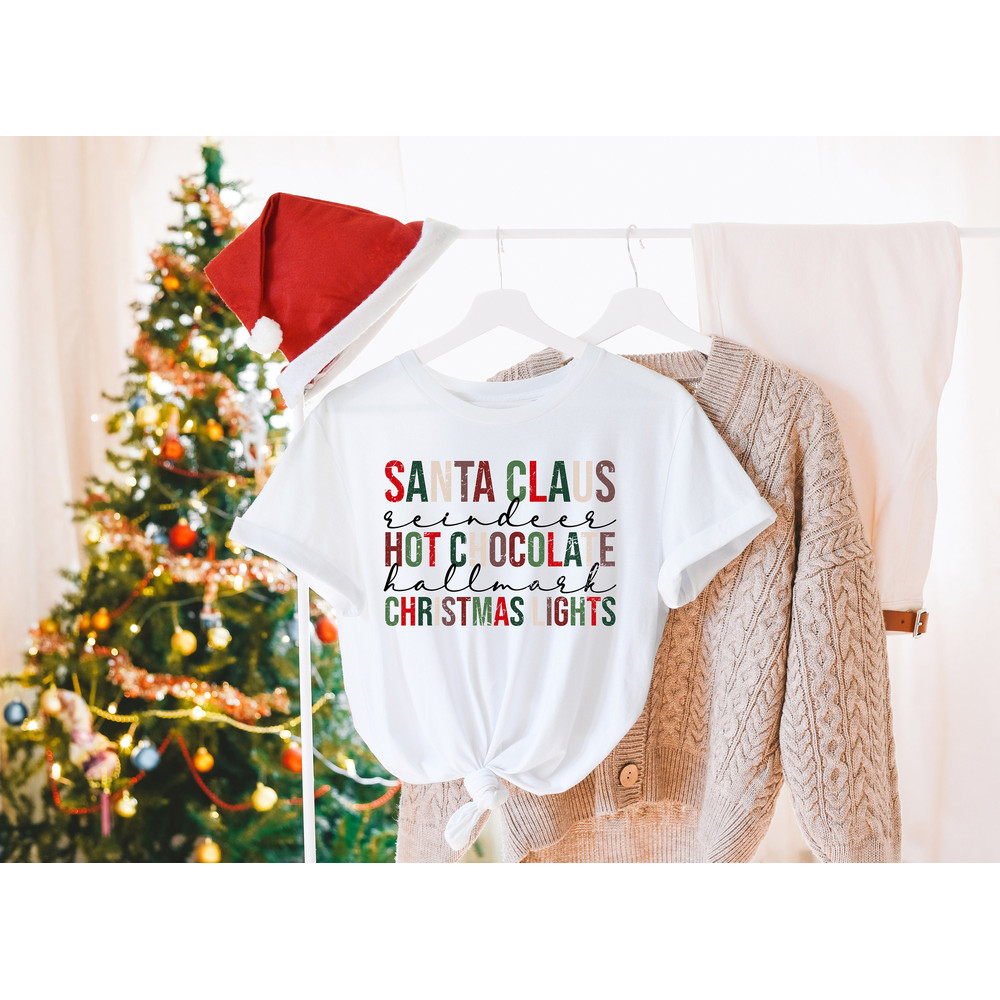 Santa Claus, Hot Chocolate, Christmas Light Shirt, Tis The Season Christmas Shirt,It is the Most Wonderful Time Of The Year,Merry Christmas.jpg