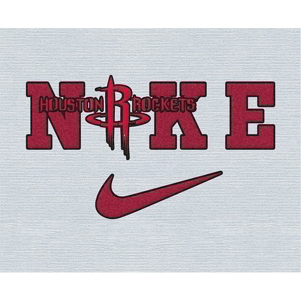 Nike Houston Rockets Svg, Stitch Nike Embroidery Effect, NBA - Inspire ...