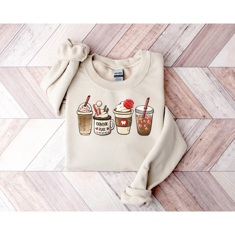 Christmas Dental Sweatshirt,Nurse Christmas Coffee Sweatshirt,Cute Gingerbread Latte Sweater,Coffee Lover Sweatshirt,Nurse Sweatshirt.jpg