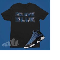 brave blue 13 shirt to match air jordan 13 brave blue - retro 13 tee - roman numeral svg