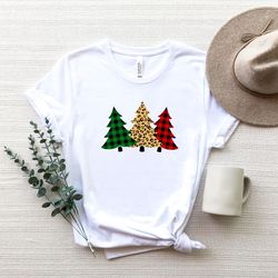 merry christmas shirt,leopard print, buffalo plaid, christmas tree, womens christmas shirt, xmas shirt, christmas t-shir