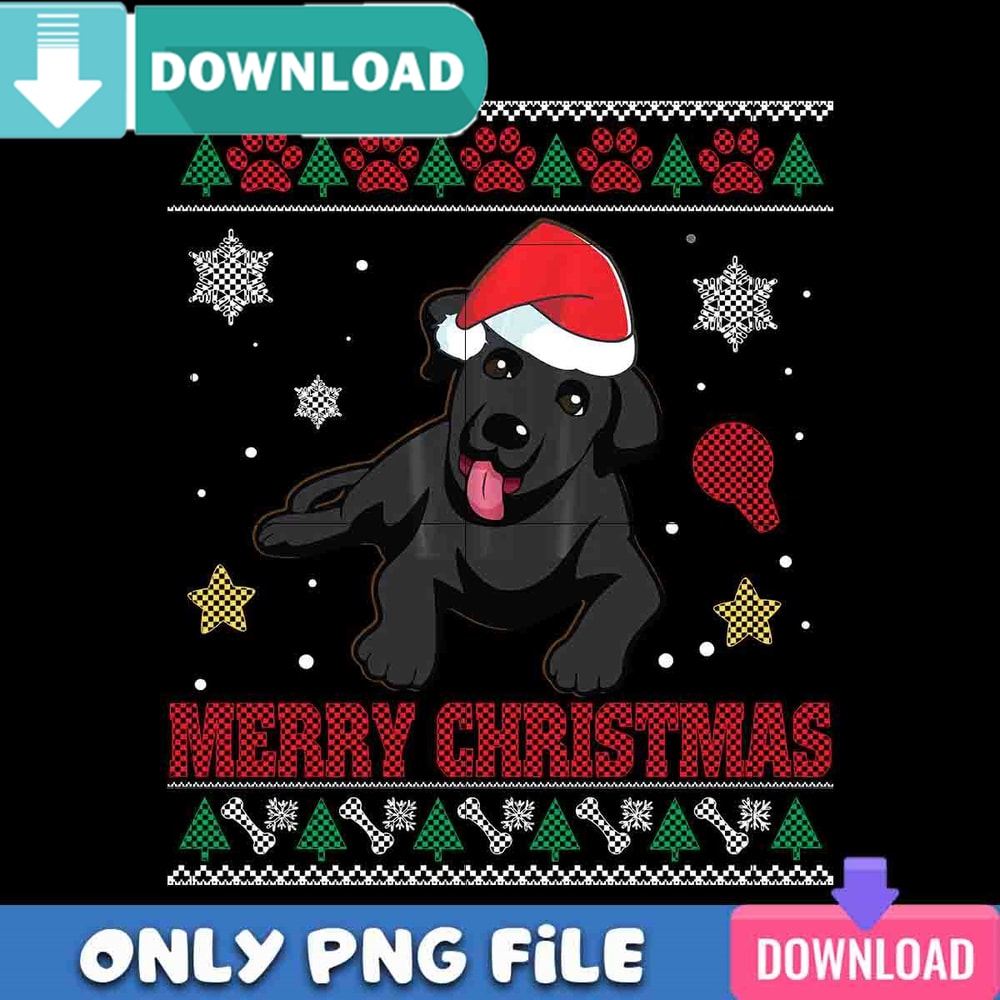 Black Lab Dog Santa PNG Perfect Sublimation Design Download.jpg