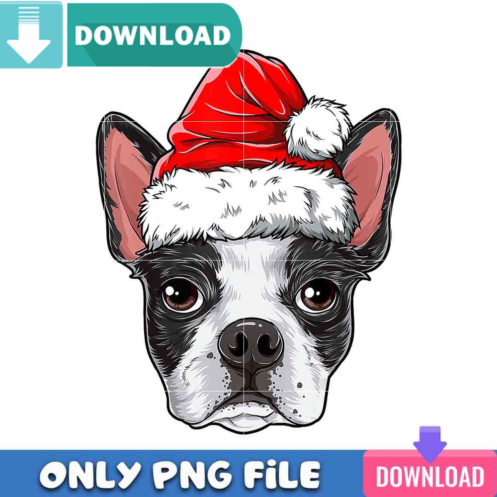 Boston Terrier Christmas PNG Perfect Sublimation Design Download.jpg