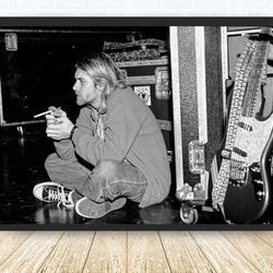 kurt cobain music canvas canvas wall art family decor, home decor,frame option