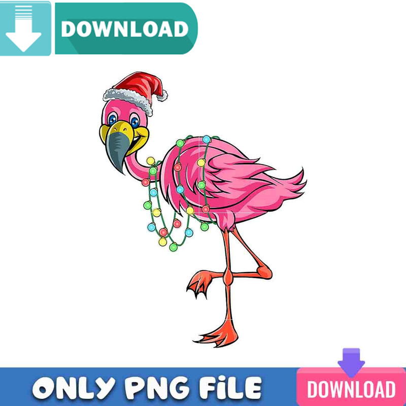 Christmas Flamingo Santa Light Png Best Files Design.jpg