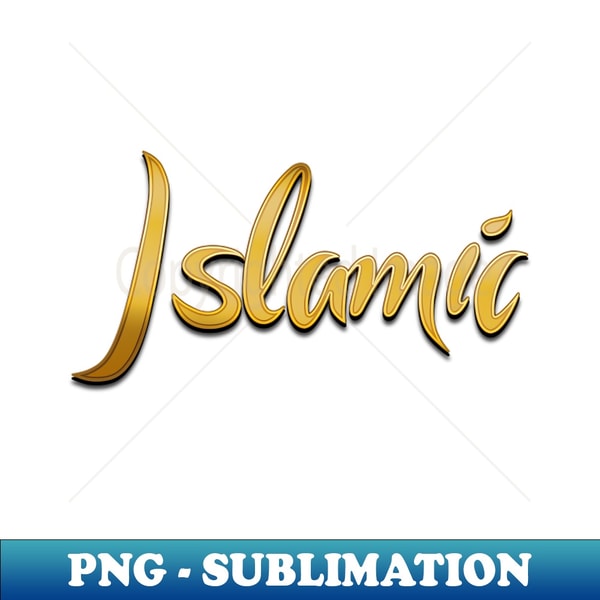 golden realistic islamic text effect - Retro PNG Sublimation | Inspire ...