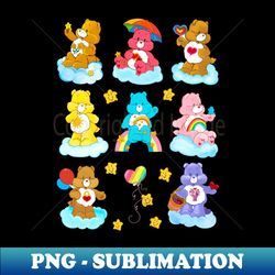 Care Bear Rainbow Nostalgic 80s Retro Vintage Childhood Cartoon - Modern Sublimation PNG File - Enhance Your Apparel with Stunning Detail