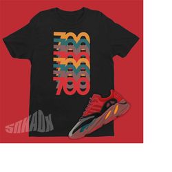 700 Stack Shirt To Match Yeezy Boost 700 Hi-Res Red - Yeezy 700 Match Shirt - Yeezy Sneakers Graphic Tee