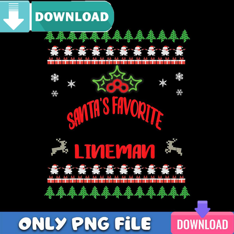 Santa Favorite Lineman PNG Perfect Sublimation Design Download.jpg