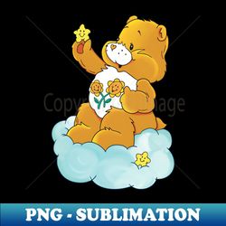 CARE Bear - Rainbow Cartoon vintage childhood animated 1980s cartoons friendship love - Unique Sublimation PNG Download - Vibrant and Eye-Catching Typography