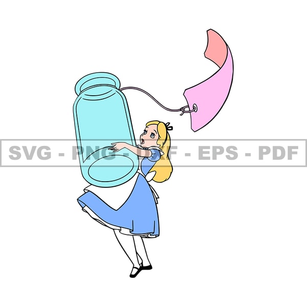 Alice Falling Svg Alice in Wonderland Svg, Alice Svg, Cartoon Customs SVG, EPS - Inspire ...