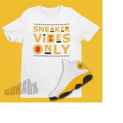 air jordan 13 del sol matching sneaker vibes only tshirt - retro 13 shirt - shirt to match aj13 - 90s graphic tee