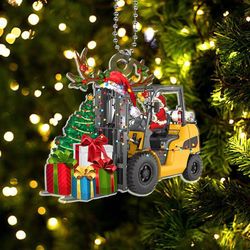 Forklift Christmas Acrylic Ornament - Mean Gift For Christmas