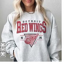 Vintage 90s Detroit Red Wings  Hockey Shirt , Nation Hockey League Shirt , Sport Shirt ,  Detroit Red Wings  EST 1926 ,