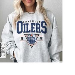 Vintage 90s Edmonton Oilers  Hockey Shirt , Nation Hockey League Shirt , Sport Shirt , Edmonton Oilers  EST 1972 , Chris