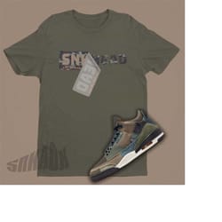 air jordan 3 camo match shirt, sneakerhead tee, retro 3 shirt, air jordan sneaker tee shirt gift for friend, sneaker art