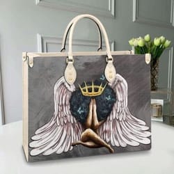 black women angel leather bag, 194 black women angel leather handbag, crossbody bag