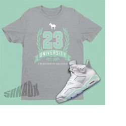 23 university shirt match air jordan 6 mint foam - retro 6 shirt - mint foam jordan matching sneaker tee
