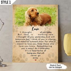 Dog Loss Gift, I Thought Of You Today Canvas // Pet Loss Gifts // Personalized Pet Memorial Canvas