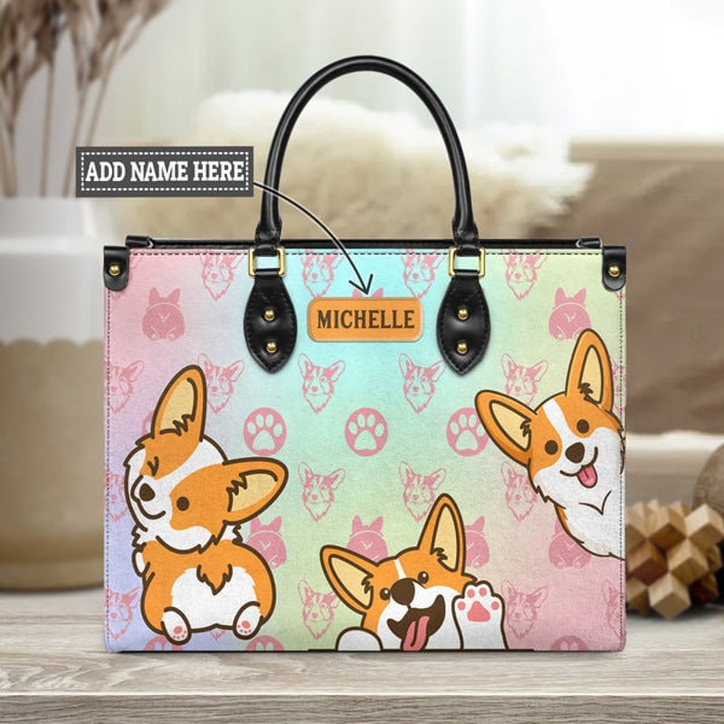 Corgi Hologram Handbag,Personalized Corgi Leather Handbag,Dog Handbag,The Corgi Bag,Cute Corgi Bag,Dog Crossbody bag.jpg