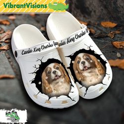 cavalier king charles spaniel custom name crocs shoes, love dog crocs
