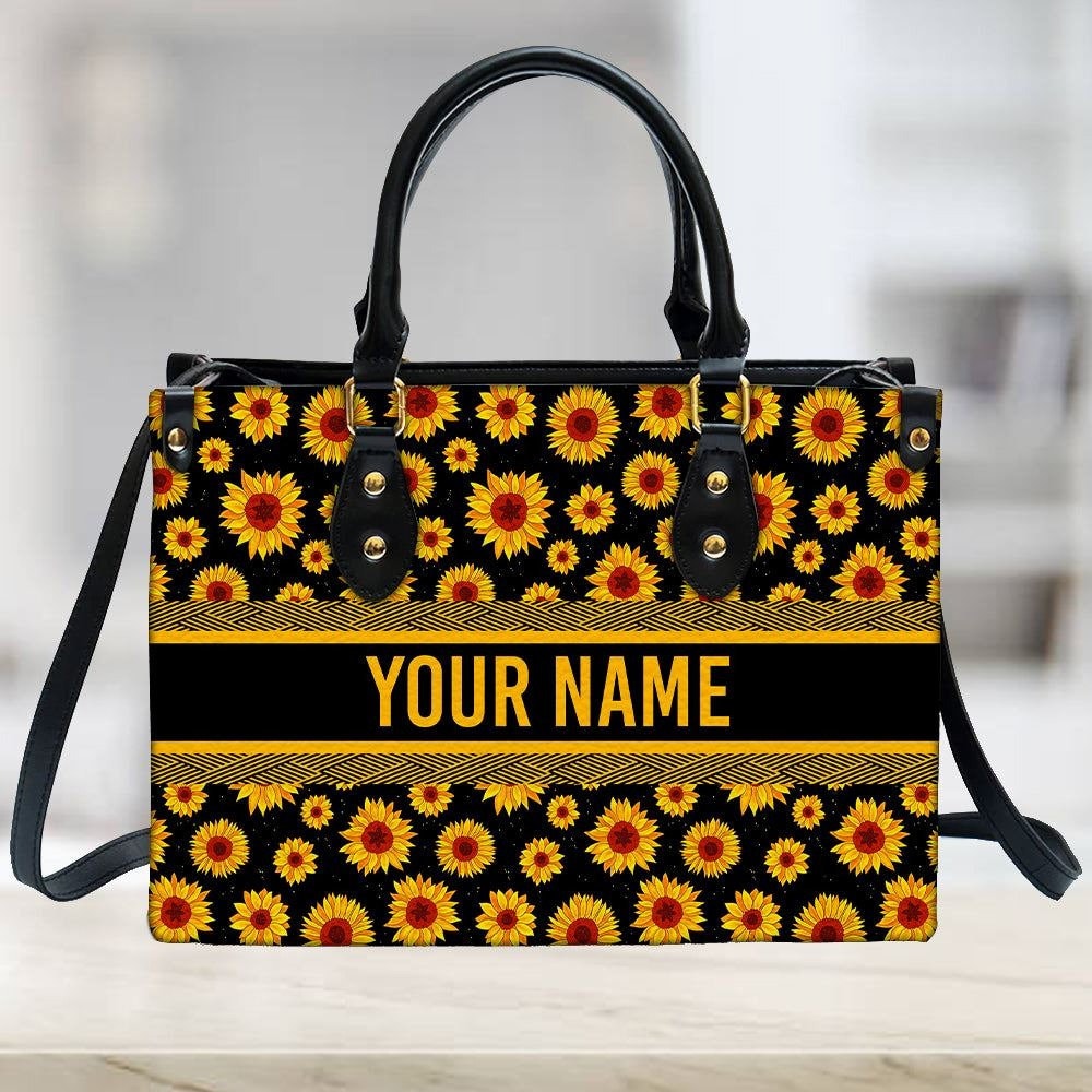 Custom Name Sunflower Leather Bag ,Women Sunflower Leather Handbag,Crossbody Bag,Personalized Leather bag,Shoulder Handbag,Handmade Bag.jpg