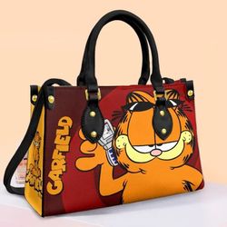 Garfield Leather Handbag, Women Garfield Handbag, 3D Garfield Bag