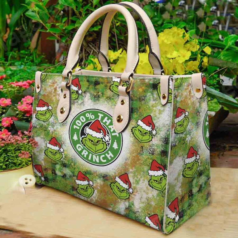 Grinch Handbag, Christmas Cute Grinch Handbag, Anniversary Grinch Handbag, Disney Leather Handbag, Shoulder Handbag,Gift for Christmas.jpg