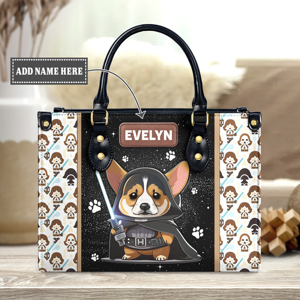 Personalized Corgi Leather Handbag,Dog Handbag,The Corgi Leather Bag,Cute Corgi Bag,Dog Crossbody bag, Star Corgi Leather Bag.jpg