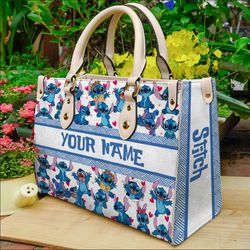 personalized stitch leather handbag, disney handbag, stitch leather bag