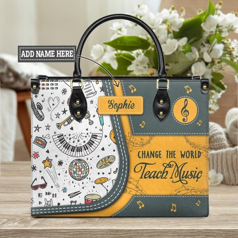 Teacher Leather HandBag,Music Teacher Bag,Teach Music teacher Handbag,Teacher Gift Leather Bag,Travel handbag,Teacher Handbag,Custom Bag 1.jpg