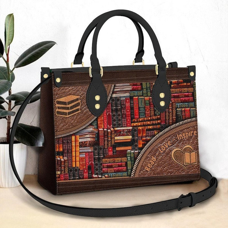 Book Lover Leather Bag, Crossbody Bag, Woman Shoulder Bag,Shopping Bag,Book Purse,Book Leather Handbag,Book Crossbody Bag.jpg