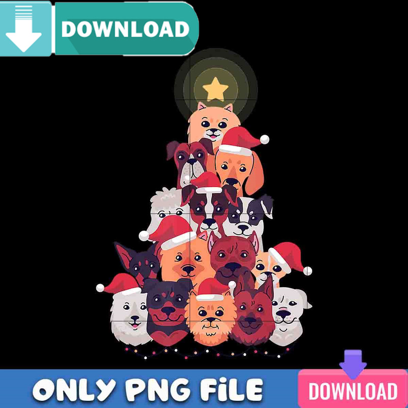 Dogs In Christmas Tree PNG Best Files Design Download.jpg
