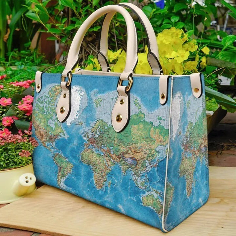 Custom World Map Vintage Purse Handbag,Map Handbag,Custom Map handbag,Tote Bag,Leather handBag,Handmade Bag,Custom Bag,Vintage Bags.jpg