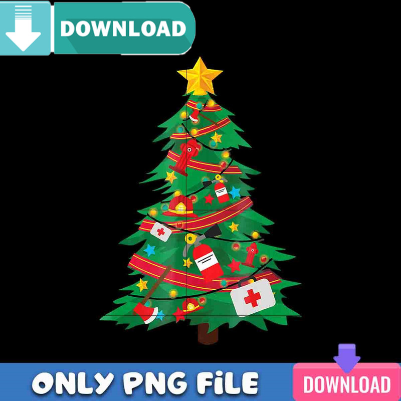 Firefighter Christmas Tree PNG Best Files Design Download.jpg
