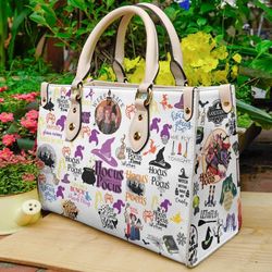 hocus pocus halloween handbag, horror leather bag, leather handbag