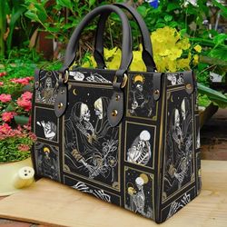 couple skull handbag, skull leather handbag, skull leather bag