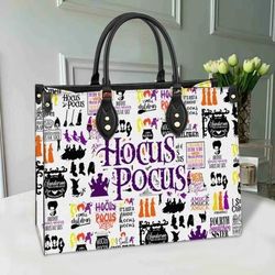hocus pocus halloween handbag, horror leather bag, leather handbag
