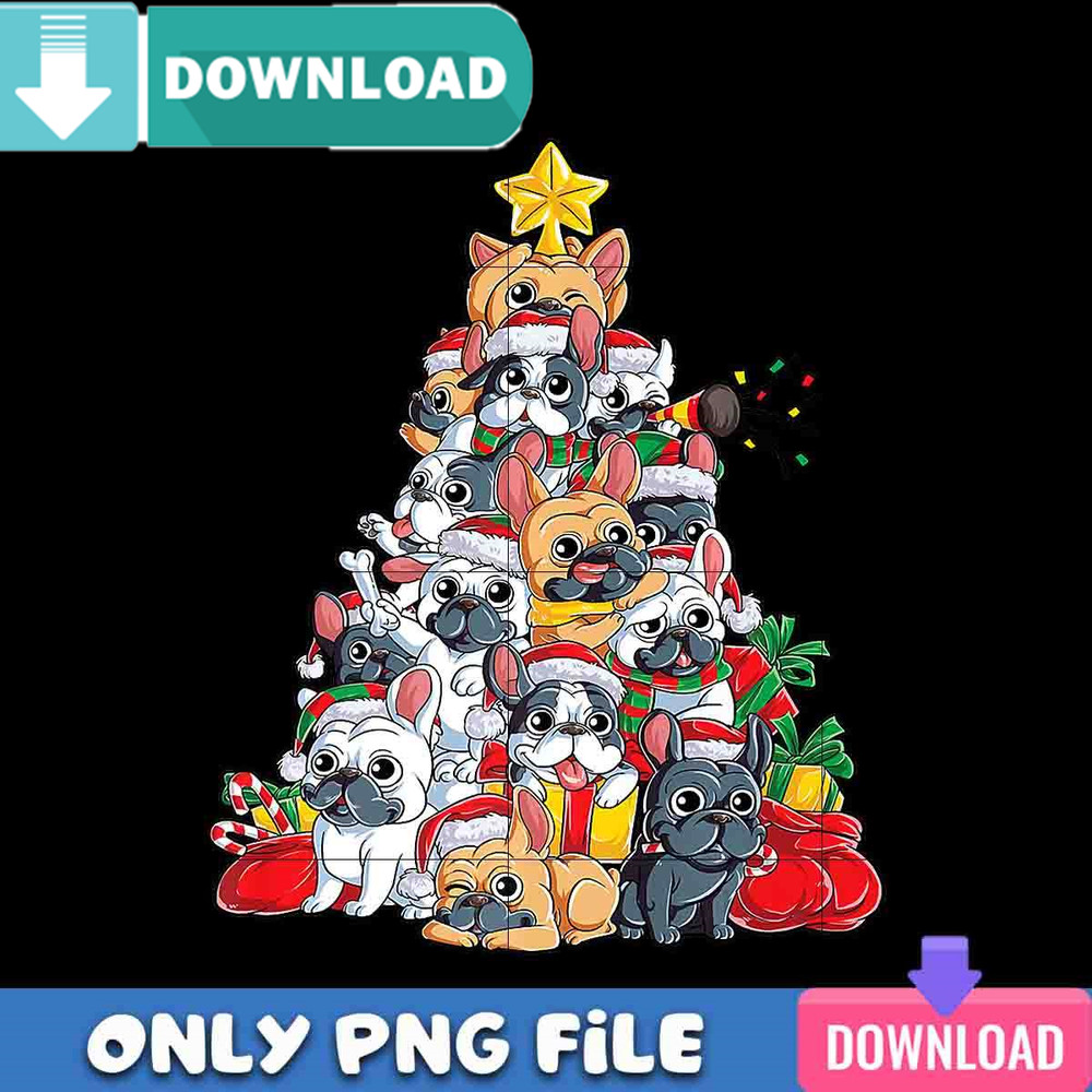 French Bulldog Christmas Tree PNG Best Files Design Download.jpg
