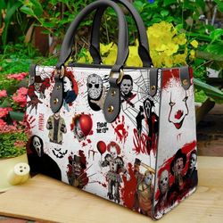horror halloween handbag, horror leather bag, witch leather handbag