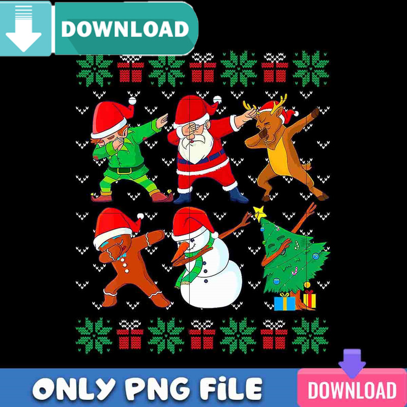Funny Dabbing Christmas PNG Perfect Sublimation Design Download.jpg