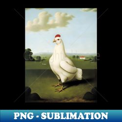 White Chicken - Aesthetic Sublimation Digital File - Unlock Vibrant Sublimation Designs