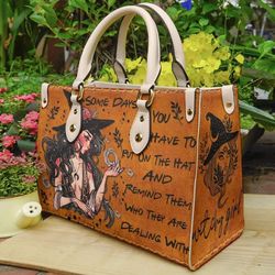witch girl handbag, horror halloween handbag, horror leather bag