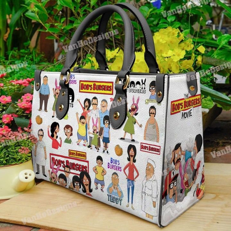 Bobs Burgers Handbag, Bobs Burgers Leather Bag, Bobs Burgers Shoulder Bag, Crossbody Bag, Top Handle Bag, Vintage Bag, Custom Bag,Women Gift 1.jpg